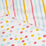 Minikins Multi Colour Spot Reversible Quilt Cover Set Double - Side View