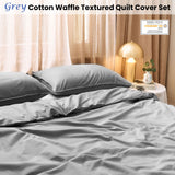 Dickies Cotton Waffle Texture Quilt Cover Set Grey King - Front View