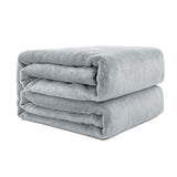 Super Soft Micro Flannel Plush Blanket Queen 220 x 240cm Blush - Side View