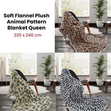 Animal Pattern Soft Flannel Plush Queen Size Blanket 220 x 240cm Jaguar