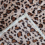 Animal Skin Pattern Soft Flannel Plush Single Size Blanket / Large Throw Rug 150 x 200cm Leopard - Side View