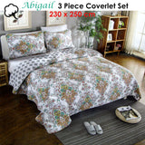 100% Cotton Cover Lightly Quilted Coverlet Set Abigail Queen - Front View