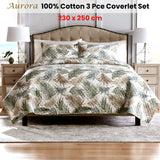 100% Cotton Lightly Quilted Coverlet Set Aurora Queen - Front View