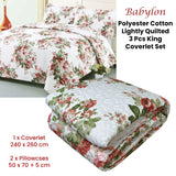 Babylon 3 Pce Lightly Quilted Polyester Cotton Coverlet Set Queen/King - Front View