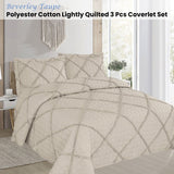 Beverley Taupe 3 Pce Lightly Quilted Polyester Cotton Coverlet Set Queen - Front View