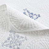 100% Cotton Lightly Quilted Coverlet Set Colorado Blue King - Top-Down View