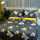 100% Cotton Coverlet Set Embroidered Orchid Queen - Side View
