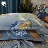 100% Cotton Coverlet Set Embroidered Palm Queen - Side View