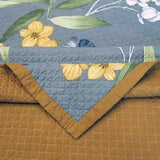 100% Cotton Coverlet Set Embroidered Palm Queen - Top-Down View