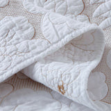 Cotton Rich Lightly Quilted Coverlet Set Floriade White King - Side View