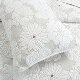 Cotton Rich Lightly Quilted Coverlet Set Floriade White King - Top-Down View