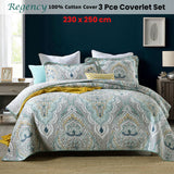 100% Cotton Cover Lightly Quilted Coverlet Set Regency Taupe Queen - Front View