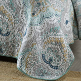 100% Cotton Cover Lightly Quilted Coverlet Set Regency Taupe Queen - Top-Down View