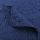 100% Cotton Lightly Quilted Coverlet Set Unity Navy Queen - 45-Degree Angle