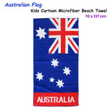 Bloomington Australian Flag Kids Cartoon Printed Microfiber Beach Towel 70 x 137 cm - Front View