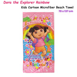 Bloomington Dora the Explorer Rainbow Kids Cartoon Printed Microfiber Beach Towel 70 x 137 cm - Front View