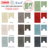 2200GSM 2 Pce Axel 100% Cotton Bath Mat Set Charcoal
