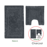 2200GSM 2 Pce Axel 100% Cotton Bath Mat Set Charcoal - Side View