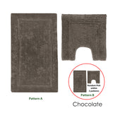 2200GSM 2 Pce Axel 100% Cotton Bath Mat Set Chocolate - Side View