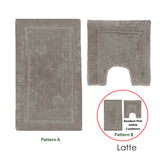 2200GSM 2 Pce Axel 100% Cotton Bath Mat Set Latte - Side View