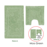 2200GSM 2 Pce Axel 100% Cotton Bath Mat Set Moss Green - Side View