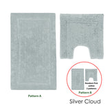 2200GSM 2 Pce Axel 100% Cotton Bath Mat Set Silver Cloud - Side View