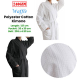 Jason 240GSM Waffle Polyester Cotton Kimono White - Side View