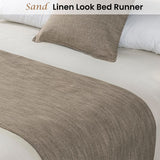 Jason Linen Look Sand Bed Runner Double/Queen - Front View