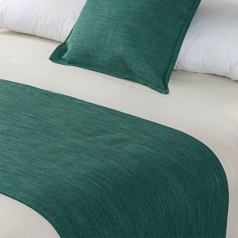 Jason linen look teal bed runner for Double/Queen bed, 225 x 60 cm
