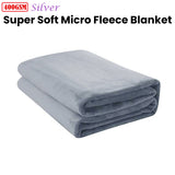 Jason 400GSM Super Soft Micro Fleece Blanket Silver Single - Front View