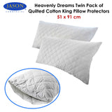 Jason Twin Pack of Quilted Cotton King Pillow Protectors 51 x 91 cm - Front View