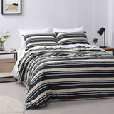 Jason Brighton Charcoal Quilt Cover Set Double - Side View