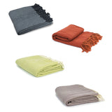 Herringbone Acrylic Throw Heather - Front View