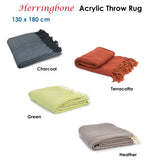 Herringbone Acrylic Throw Heather - Side View