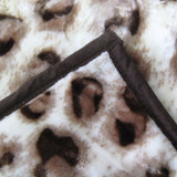 750gsm 3.5kg Double Layer Animal Print Faux Mink Blanket Queen 200x240 cm Taupe Jaguar - Front View