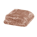 750gsm 3.5kg Double Layer Faux Mink Blanket Queen 200x240 cm Light Mocha