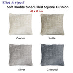 Eliot Striped Double Sided Filled Cushion Square - 45cm x 45cm Cream
