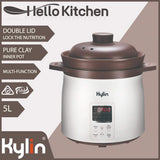 Kylin Electric Purple Clay Pot Slow Cooker 5L - K2021 - Front View