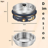 Kylin Electric 1500W Hotpot with Stainless Steel Inner Pot 4L AU-K2011 - 45-Degree Angle