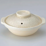 Donabe Japanese Ginpo 28cm Clay Pot Ceramic Hot Pot Casserole #9 4-5 people 2.2L - Front View