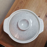 Donabe Japanese Ginpo 28cm Clay Pot Ceramic Hot Pot Casserole #9 4-5 people 2.2L - Side View