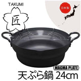 Takumi Japan Iron Tempura Deep Fry Pot Induction Compatible 24cm - Side View