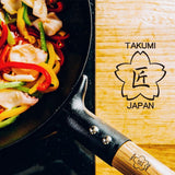 Takumi Premium Magma Plate Cast Iron Wok - Made in Japan - 30cm - 45-Degree Angle