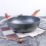 Justcook 30cm JSHS-IH4930C-1 Marble Wok Stirfry Pan - Front View
