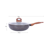 Justcook 30cm JSHS-IH4930C-1 Marble Wok Stirfry Pan - 45-Degree Angle