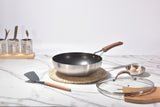 Kylin 3 Layer Stainless Steel Non Stick Noka Wok 30cm - Side View