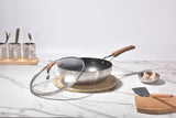 Kylin 3 Layer Stainless Steel Non Stick Noka Wok 30cm - Top-Down View
