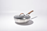Kylin 3 Layer Stainless Steel Non Stick Noka Wok 30cm - Low Angle
