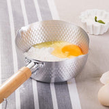 Justcook 20cm Japanese-style Stainless Steel Xueping Pot White Handle - Top-Down View