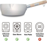 Justcook 20cm Japanese-style Stainless Steel Xueping Pot White Handle